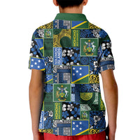 Solomon Islands Meri Kirihimete Kid Polo Shirt Pacific Patchwork Xmas Vibes LT9 - Polynesian Pride