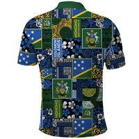 Solomon Islands Meri Kirihimete Polo Shirt Pacific Patchwork Xmas Vibes LT9 - Polynesian Pride