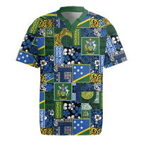 Solomon Islands Meri Kirihimete Rugby Jersey Pacific Patchwork Xmas Vibes LT9 Blue - Polynesian Pride