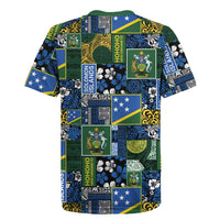 Solomon Islands Meri Kirihimete Rugby Jersey Pacific Patchwork Xmas Vibes LT9 - Polynesian Pride