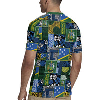 Solomon Islands Meri Kirihimete Rugby Jersey Pacific Patchwork Xmas Vibes - Polynesian Pride
