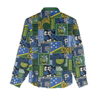 Solomon Islands Meri Kirihimete Women Casual Shirt Pacific Patchwork Xmas Vibes - Polynesian Pride
