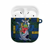 Solomon Islands Meri Kirihimete AirPods Case Funny Santa Riding Shark LT9 Blue - Polynesian Pride