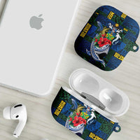 Solomon Islands Meri Kirihimete AirPods Case Funny Santa Riding Shark - Polynesian Pride