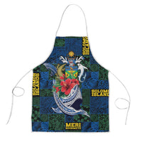 Solomon Islands Meri Kirihimete Apron Funny Santa Riding Shark - Polynesian Pride