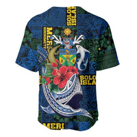 Solomon Islands Meri Kirihimete Baseball Jersey Funny Santa Riding Shark LT9 - Polynesian Pride