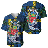 Solomon Islands Meri Kirihimete Baseball Jersey Funny Santa Riding Shark LT9 - Polynesian Pride