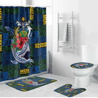 Solomon Islands Meri Kirihimete Bathroom Set Funny Santa Riding Shark - Polynesian Pride