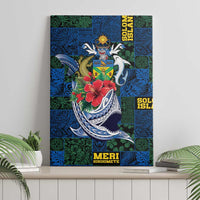Solomon Islands Meri Kirihimete Canvas Wall Art Funny Santa Riding Shark - Polynesian Pride