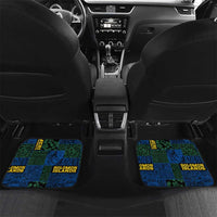 Solomon Islands Meri Kirihimete Car Mats Funny Santa Riding Shark - Polynesian Pride