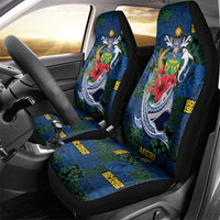 Solomon Islands Meri Kirihimete Car Seat Cover Funny Santa Riding Shark - Polynesian Pride