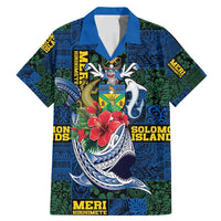 Solomon Islands Meri Kirihimete Family Matching Mermaid Dress and Hawaiian Shirt Funny Santa Riding Shark - Polynesian Pride