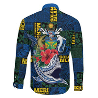 Solomon Islands Meri Kirihimete Family Matching Mermaid Dress and Hawaiian Shirt Funny Santa Riding Shark - Polynesian Pride
