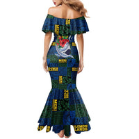 Solomon Islands Meri Kirihimete Family Matching Mermaid Dress and Hawaiian Shirt Funny Santa Riding Shark - Polynesian Pride