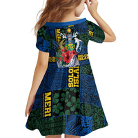 Solomon Islands Meri Kirihimete Family Matching Puletasi and Hawaiian Shirt Funny Santa Riding Shark - Polynesian Pride