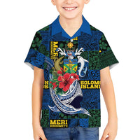 Solomon Islands Meri Kirihimete Hawaiian Shirt Funny Santa Riding Shark LT9 - Polynesian Pride