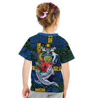 Solomon Islands Meri Kirihimete Kid T Shirt Funny Santa Riding Shark LT9 - Polynesian Pride
