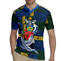 Solomon Islands Meri Kirihimete Rugby Jersey Funny Santa Riding Shark LT9 - Polynesian Pride