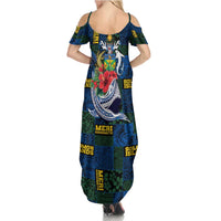Solomon Islands Meri Kirihimete Summer Maxi Dress Funny Santa Riding Shark LT9 - Polynesian Pride