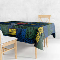Solomon Islands Meri Kirihimete Tablecloth Funny Santa Riding Shark - Polynesian Pride