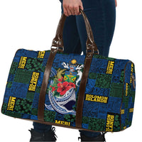 Solomon Islands Meri Kirihimete Travel Bag Funny Santa Riding Shark - Polynesian Pride