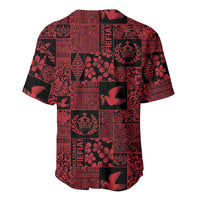Black Tonga Kilisimasi Fiefia Baseball Jersey Pacific Patchwork Xmas Vibes LT9 - Polynesian Pride