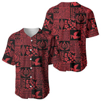 Black Tonga Kilisimasi Fiefia Baseball Jersey Pacific Patchwork Xmas Vibes LT9 - Polynesian Pride