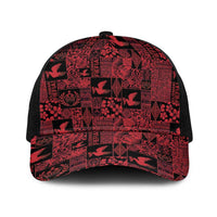 Black Tonga Kilisimasi Fiefia Baseball Net Cap Pacific Patchwork Xmas Vibes LT9 One Size Black Black - Polynesian Pride