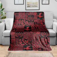Black Tonga Kilisimasi Fiefia Blanket Pacific Patchwork Xmas Vibes - Polynesian Pride