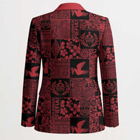 Black Tonga Kilisimasi Fiefia Blazer Pacific Patchwork Xmas Vibes - Polynesian Pride