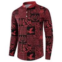 Black Tonga Kilisimasi Fiefia Button Sweatshirt Pacific Patchwork Xmas Vibes - Polynesian Pride
