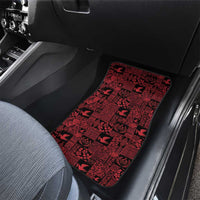 Black Tonga Kilisimasi Fiefia Car Mats Pacific Patchwork Xmas Vibes - Polynesian Pride