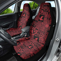 Black Tonga Kilisimasi Fiefia Car Seat Cover Pacific Patchwork Xmas Vibes - Polynesian Pride