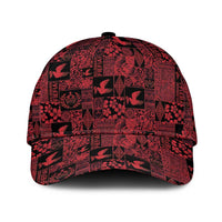 Black Tonga Kilisimasi Fiefia Classic Cap Pacific Patchwork Xmas Vibes LT9 Universal Fit Black - Polynesian Pride