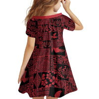 Black Tonga Kilisimasi Fiefia Family Matching Long Sleeve Bodycon Dress and Hawaiian Shirt Pacific Patchwork Xmas Vibes - Polynesian Pride
