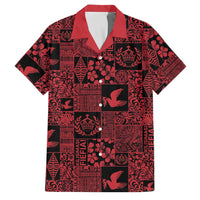 Black Tonga Kilisimasi Fiefia Family Matching Off Shoulder Maxi Dress and Hawaiian Shirt Pacific Patchwork Xmas Vibes - Polynesian Pride