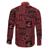 Black Tonga Kilisimasi Fiefia Family Matching Off Shoulder Short Dress and Hawaiian Shirt Pacific Patchwork Xmas Vibes - Polynesian Pride