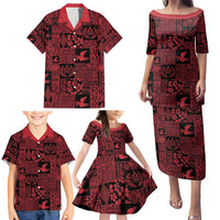 Black Tonga Kilisimasi Fiefia Family Matching Puletasi and Hawaiian Shirt Pacific Patchwork Xmas Vibes LT9 - Polynesian Pride
