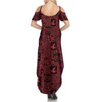 Black Tonga Kilisimasi Fiefia Family Matching Summer Maxi Dress and Hawaiian Shirt Pacific Patchwork Xmas Vibes - Polynesian Pride