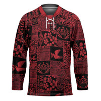 Black Tonga Kilisimasi Fiefia Hockey Jersey Pacific Patchwork Xmas Vibes LT9 Unisex Black - Polynesian Pride