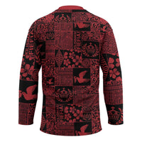 Black Tonga Kilisimasi Fiefia Hockey Jersey Pacific Patchwork Xmas Vibes LT9 - Polynesian Pride