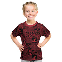 Black Tonga Kilisimasi Fiefia Kid T Shirt Pacific Patchwork Xmas Vibes LT9 Black - Polynesian Pride