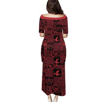 Black Tonga Kilisimasi Fiefia Puletasi Pacific Patchwork Xmas Vibes - Polynesian Pride