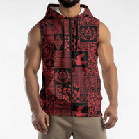 Black Tonga Kilisimasi Fiefia Sleeveless Zip Hoodie Pacific Patchwork Xmas Vibes LT9 - Polynesian Pride