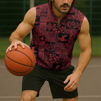 Black Tonga Kilisimasi Fiefia Sleeveless Zip Hoodie Pacific Patchwork Xmas Vibes LT9 - Polynesian Pride
