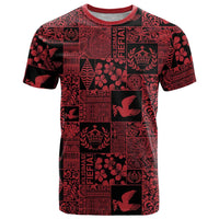Black Tonga Kilisimasi Fiefia T Shirt Pacific Patchwork Xmas Vibes LT9 Black - Polynesian Pride