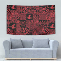 Black Tonga Kilisimasi Fiefia Tapestry Pacific Patchwork Xmas Vibes - Polynesian Pride
