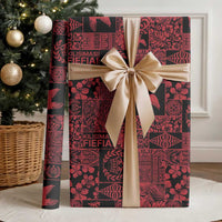 Black Tonga Kilisimasi Fiefia Wrapping Paper Pacific Patchwork Xmas Vibes - Polynesian Pride