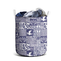 Blue Tonga Kilisimasi Fiefia Laundry Basket Pacific Patchwork Xmas Vibes - Polynesian Pride
