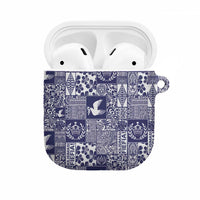 Blue Tonga Kilisimasi Fiefia AirPods Case Pacific Patchwork Xmas Vibes LT9 Blue - Polynesian Pride